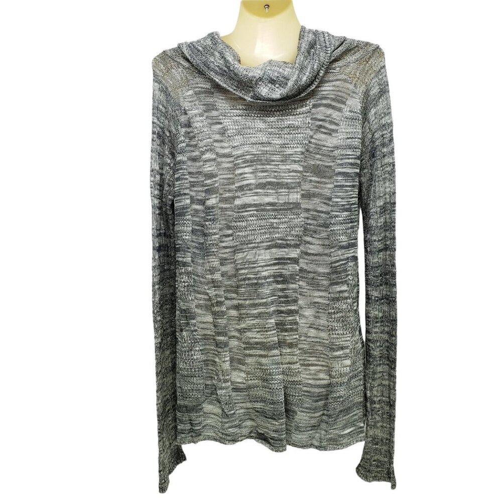 Daytrip Womens Acrylic Black & Gray Cowl Neck Sweater Size M - Picture 2 of 5